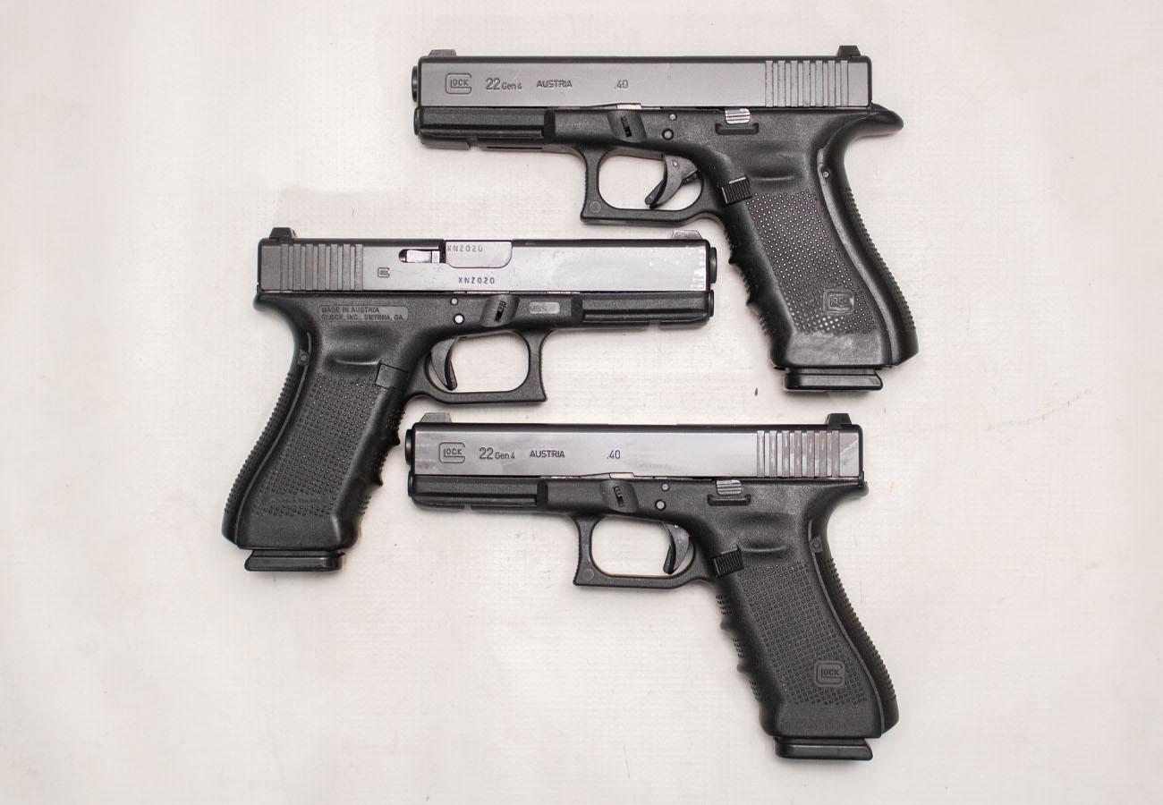 GLOCK 22 Gen4 40 S&W Police Trade-in Pistols with Front Accessory Rail (Fair Condition)